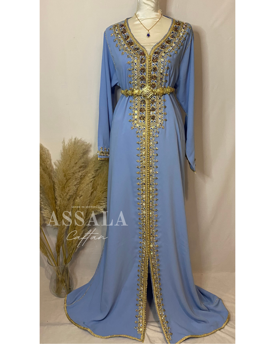 Caftan best sale bleu clair